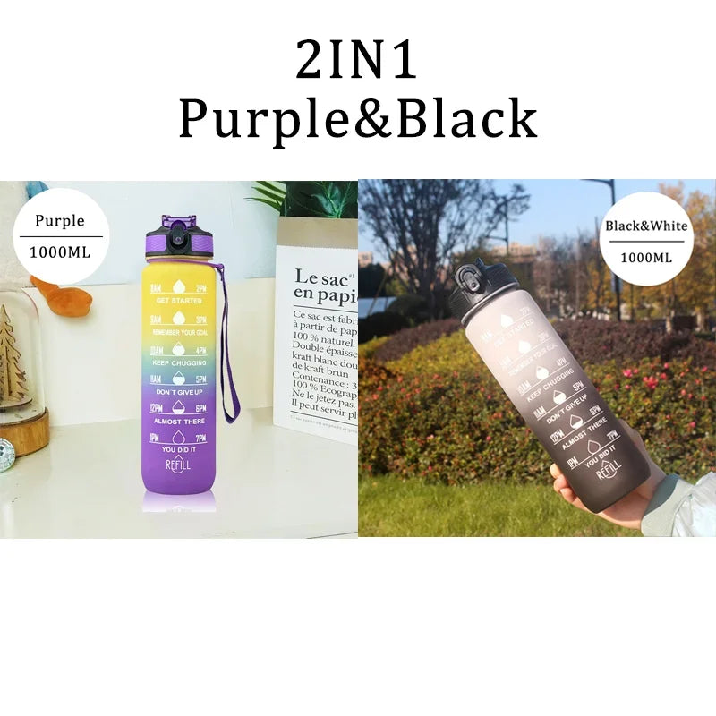 1 Liter Water Bottle Motivational Sport Water Bottle Leakproof Drinking Bottles Outdoor Travel Gym Fitness Jugs For Kitchen
