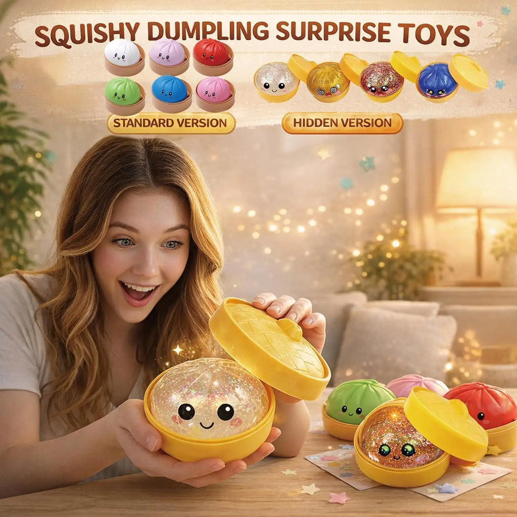 Glitter Dumpling Mystery Box: 10 Colors Random Stress Balls, Aesthetic Desktop Sensory Toy, Creative Office Fidget Gift
