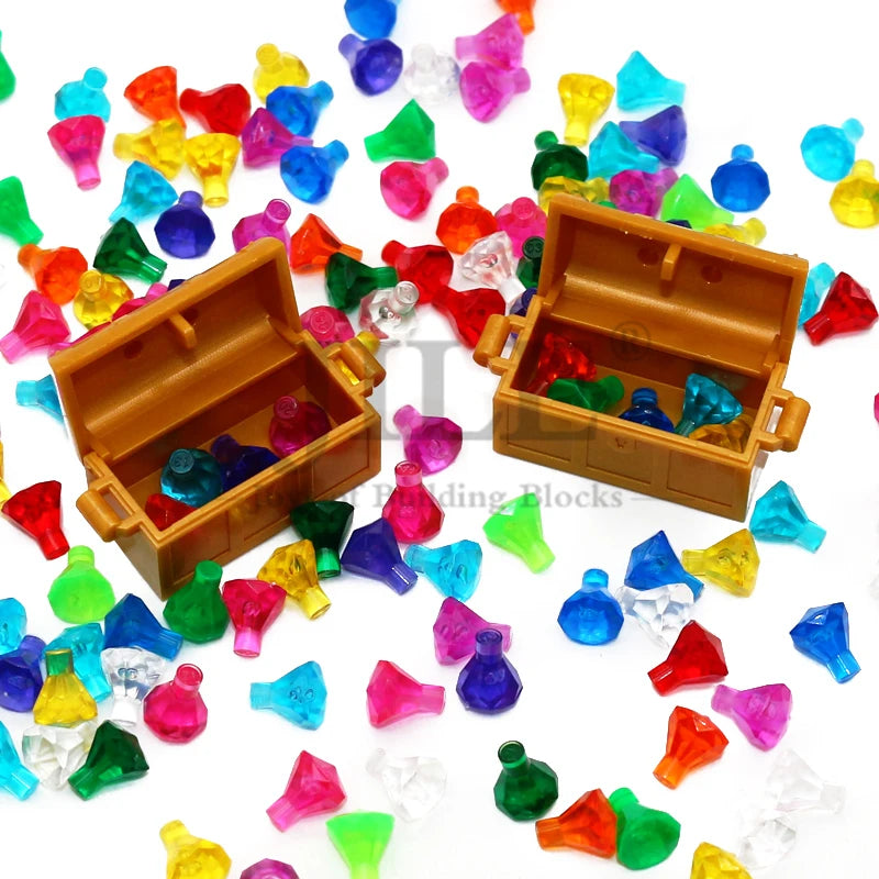 100pcs Moc Rock 1x1 Jewel 24 Facet Stone 30153 City Street View Diamond Building Bricks Blocks Bulk Compatible with Assembles