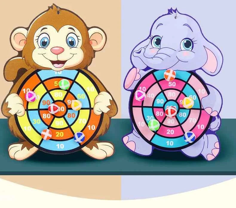 Child Montessori Toys for Kids 2 to 4 Years Old - Cartoon Animal Dart Board Sticky Ball Family Interactive Educational Toys