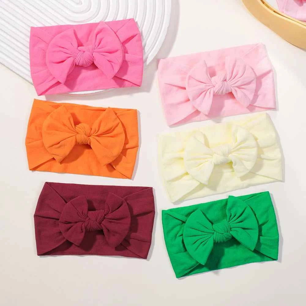 5Pcs Cute Bows Baby Headband Soft Elastic Baby Girl Hair Bands For Newborn Infant Turban Headwear Baby Hair Accessories