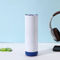 Music Speaker Tumbler with Straw and Lid 20oz Skinny Double Wall Stainless Steel Music Cup with Detachable LED Bluetooth Speaker