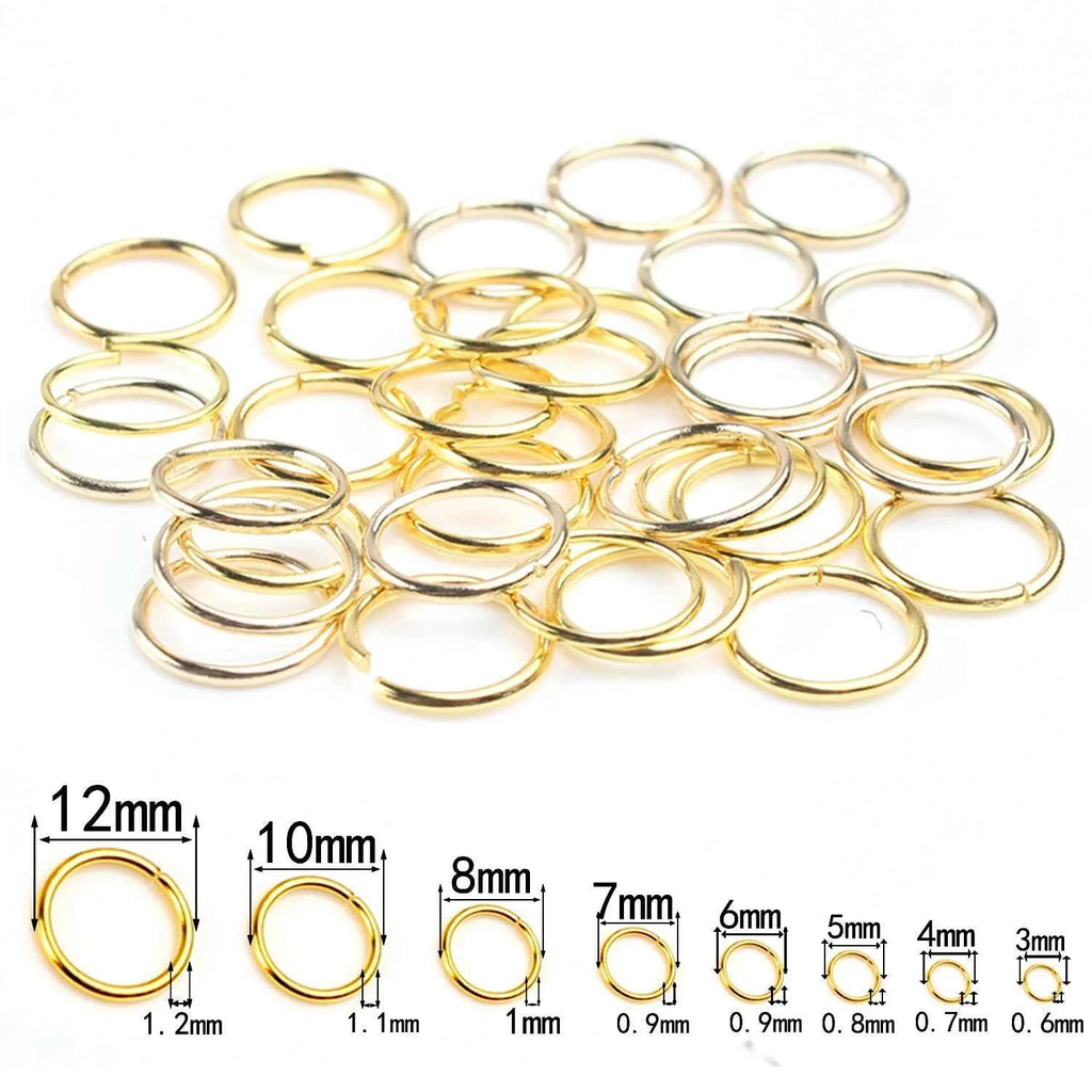 3-12mm Gold Silver Color Loops Open Jump Rings Metal Split Rings Connectors For Diy Jewelry Finding Making Accessories Supplies