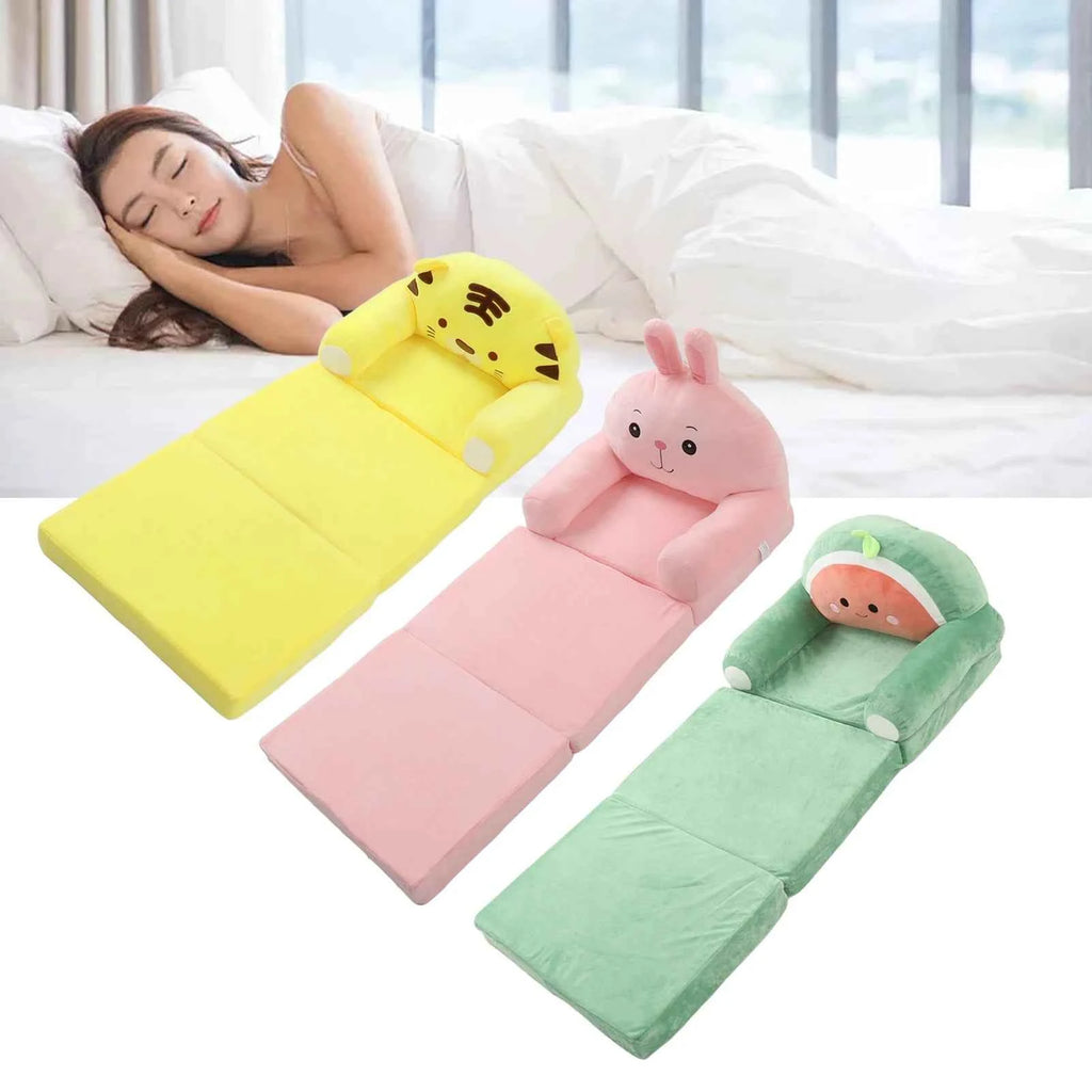 Cartoon Foldable Kids Sofa Kids Foldable Sofa Bed Humanize Washable Wide Armrest Comfortable for Living Room Children Foldable