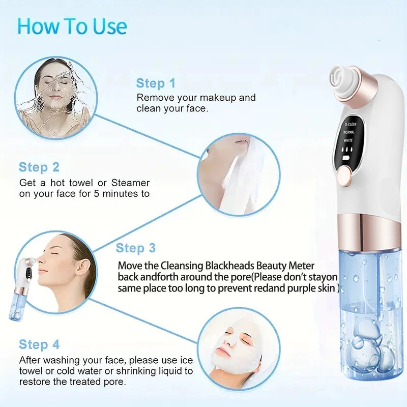 USB Charging Blackhead Cleaning and Beauty Device, Portable Facial Pore Cleaner, Beauty Pore Small Air Soaking Water Circulation