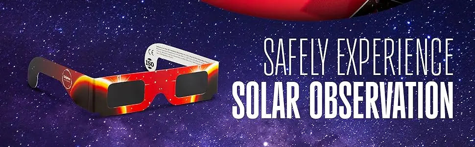 ISO Certified Eclipse Glasses, Paper Frame Solar Viewer, Safe Sun Filter for Solar Eclipse Observation, 6PCS Family Pack, Random