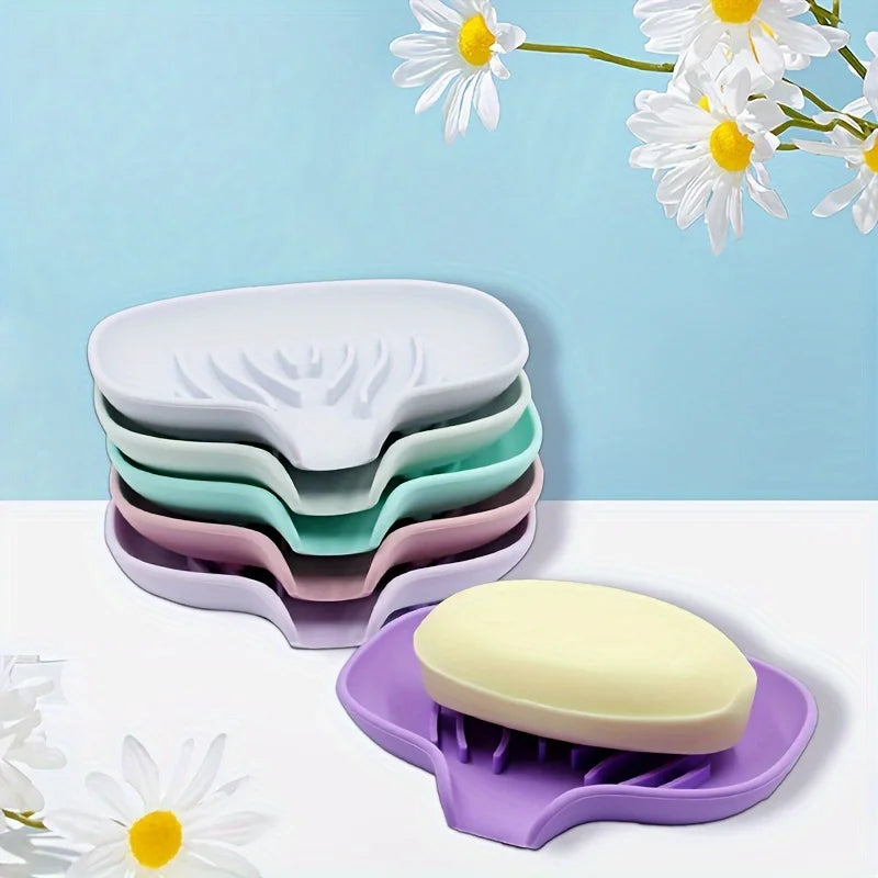 Silicone Soap Dish for Bathroom Sink with Drainage Design