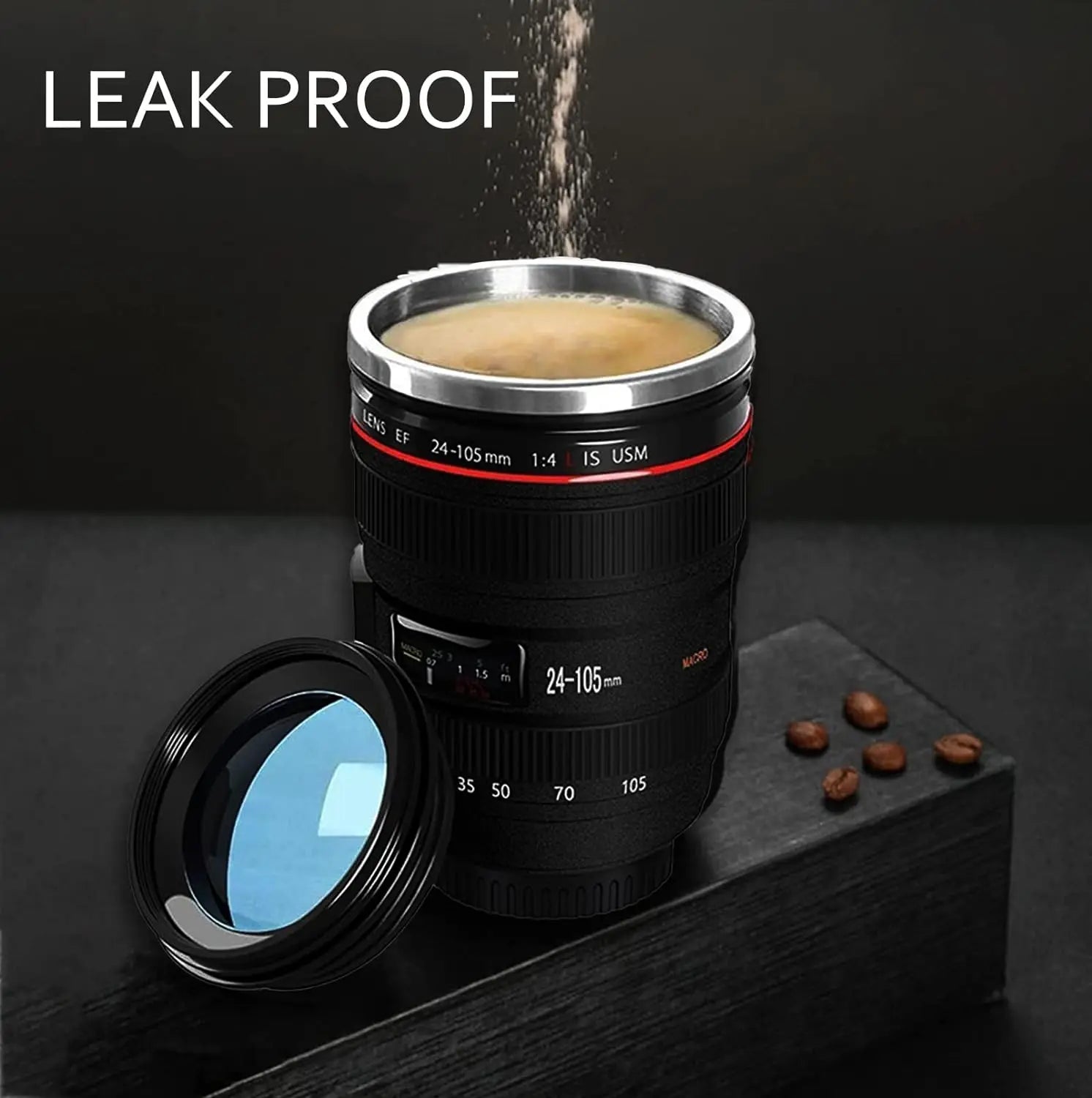 Coffee Mug Thermal  Camera Len Cup Tnsulated Water Bottle  Stainless Steel Tumbler Leakproof Vacuum Flasks for Camping Drinkware
