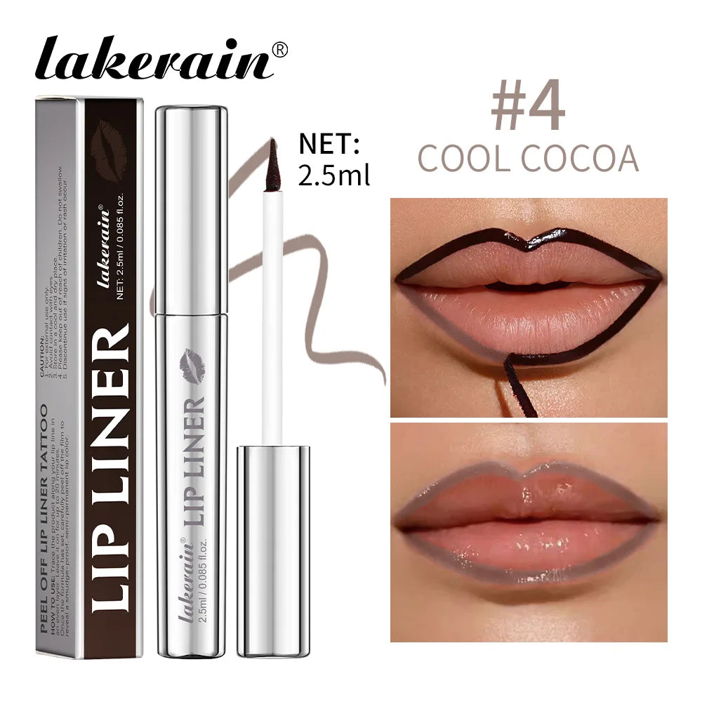 4Cool Cocoa Color Peel Off Lip Liner Tattoo – Long-Lasting Waterproof Color
