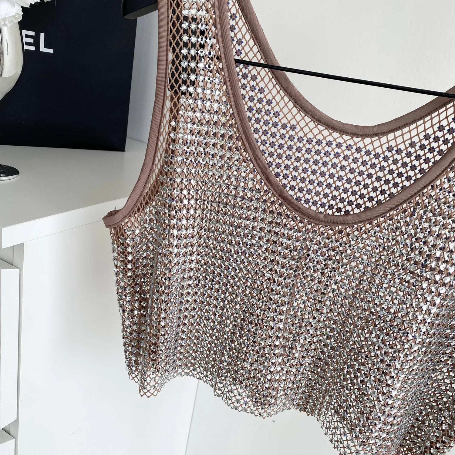 Ele Svel Women's Vest Summer Me Hollow Heavy Embroidery ort Design Street Sexy Top Faion Commute Sle Slim Fit