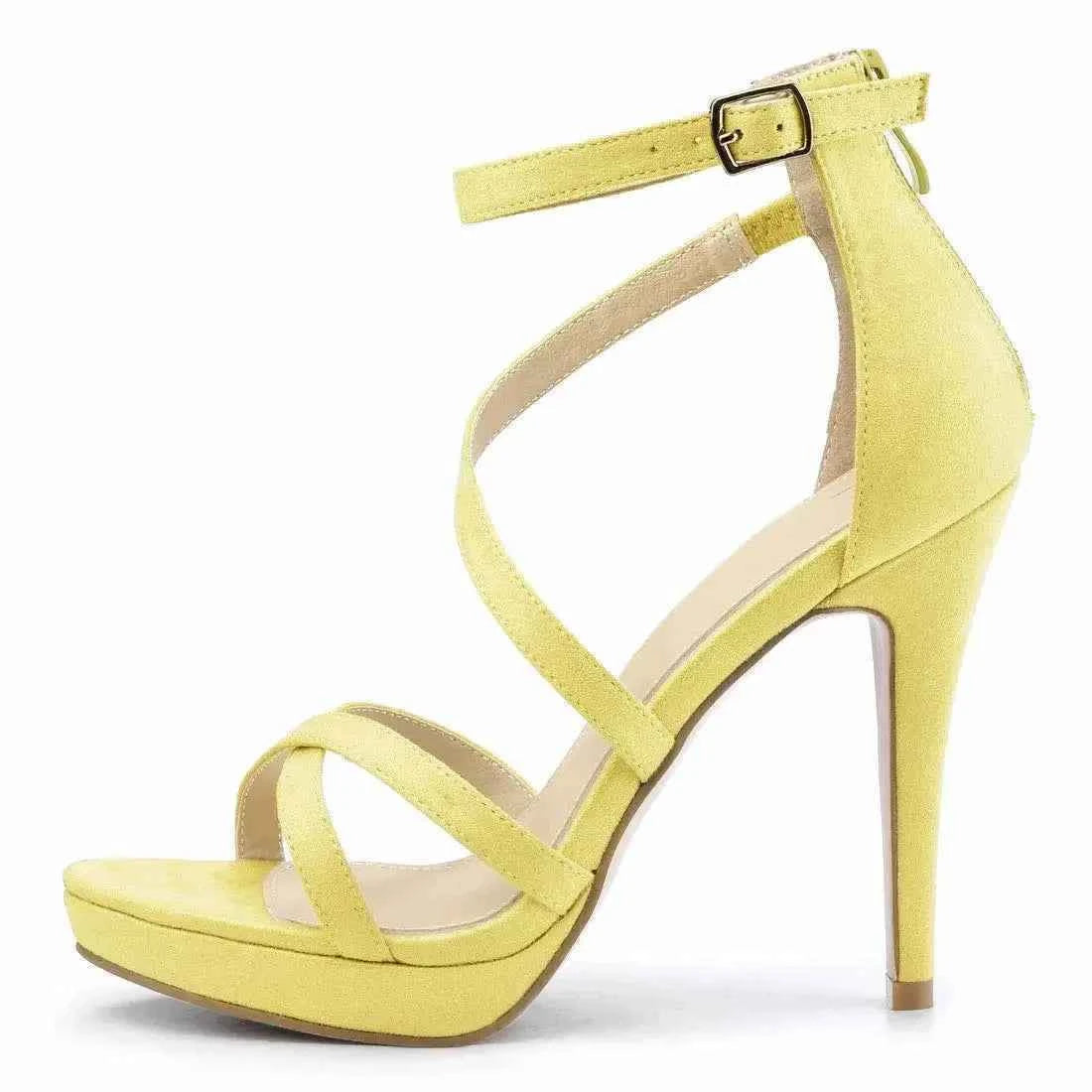 2026 Women Sandals 110mm Velvet Open Toe Ankle Strap Stiletto Strappy High Heels Platform Sandals Party Wedding Dress Sexy Shoes
