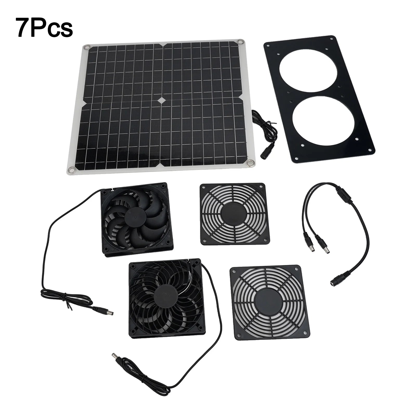 Cooling W Solar Panel Fan Outdoor Solar Exhaust Fan RV W Solar Panel Durability Greenhouses Exterior Laminated Chicken Coops
