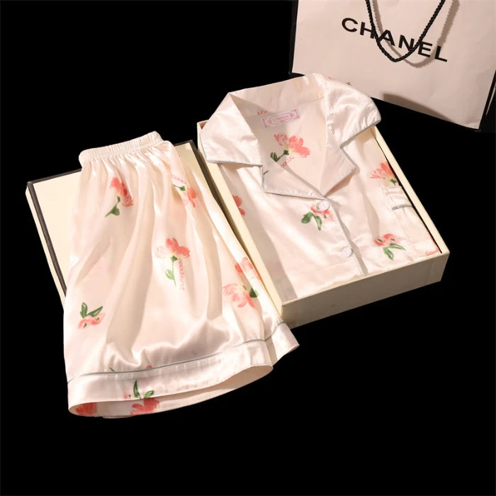 Rabbit Print Sleepwear Women Pajama Sets Korean Style Summer Piiama 2 Pieces Night Wears for Sleeping Student Cute Home Suit