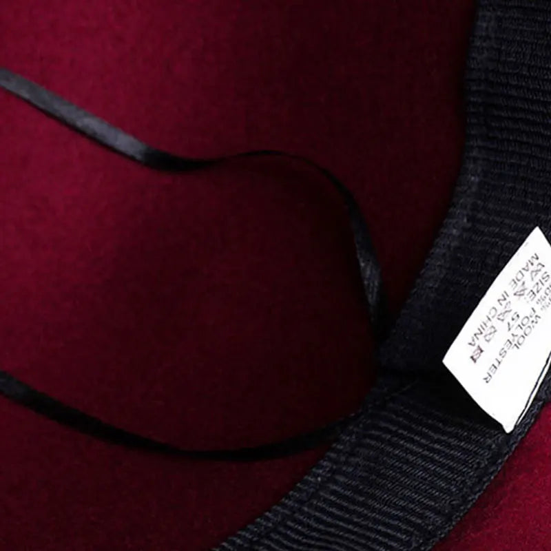 Women Elegant Wool Felt Fedoras Hat Autumn Winter Warm Solid Color Bow Bucket Dome Cap Ladies Fashion Retro Church Top Hats