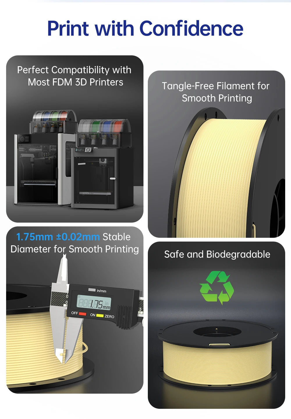 BIQU MorPhlex 1KG Filament Flexible Material for Shoes 1.75mm 3D Printers Flexible Filament Soft 90A/75A for 3D Printers