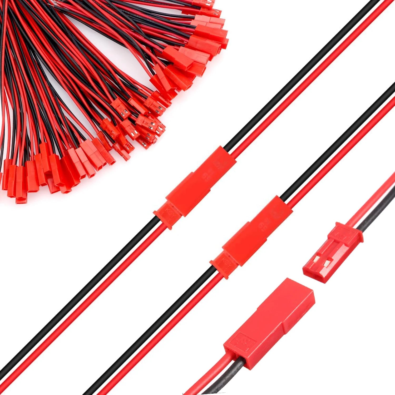 10CM 15CM AWG JST Plug Connector 2 Pin Male Female Plug Connector Cable Wire for LED Strip Lights RC Toys Battery Adapter