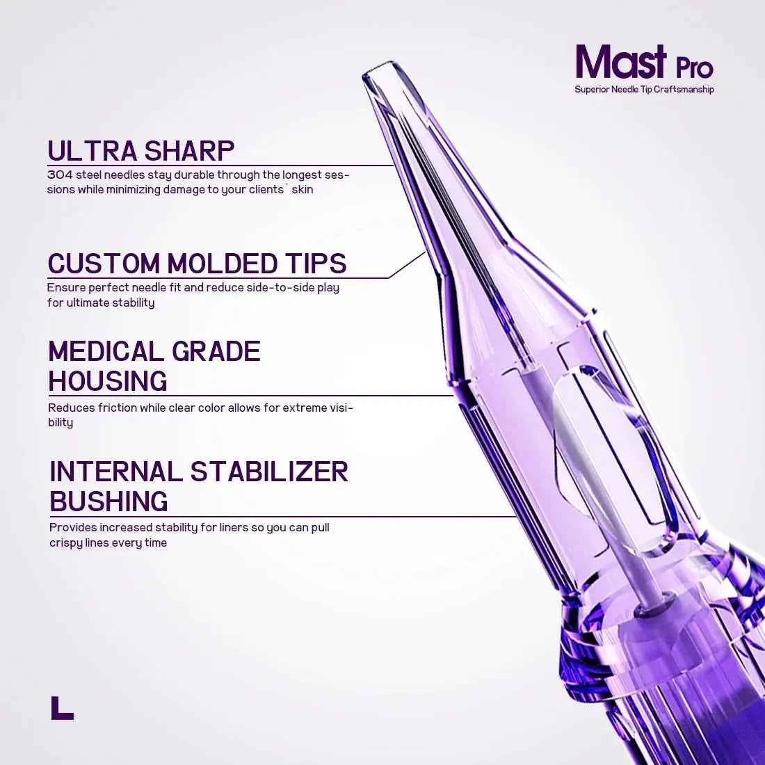 Mast Pro Tattoo Cartridge Needles RL 20 Pcs Disposable Permanent Makeup or Body Art Needles 0.18/0.25/0.30/0.35 Tattoo Supplies