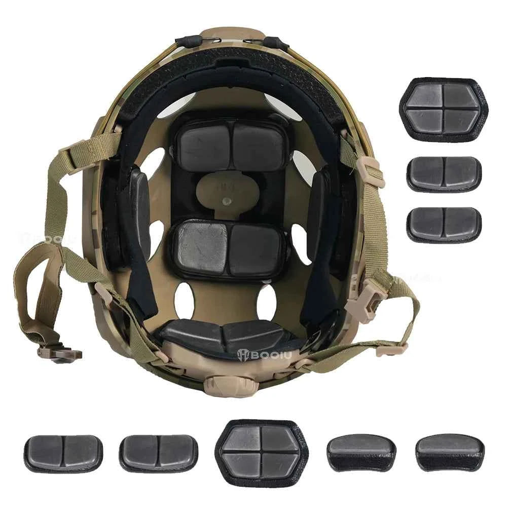 BOOIU Fast Tactical Helmets Adjustable Knob Disguise ABS Thickened Camouflage Hunting CS Military Outdoor Sports Protect Helmets