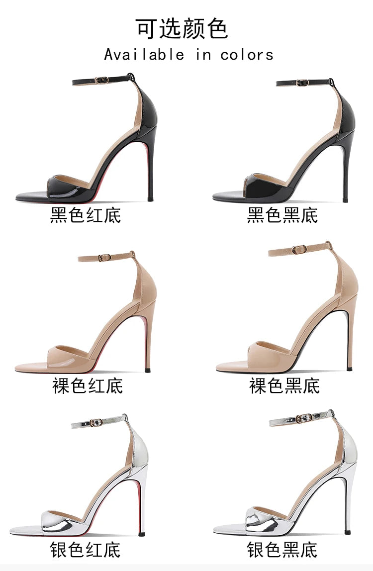 2025 Summer New Silver High Heels Women's Fine Heels Beautiful Princess Style One Button Sandals with Skirts