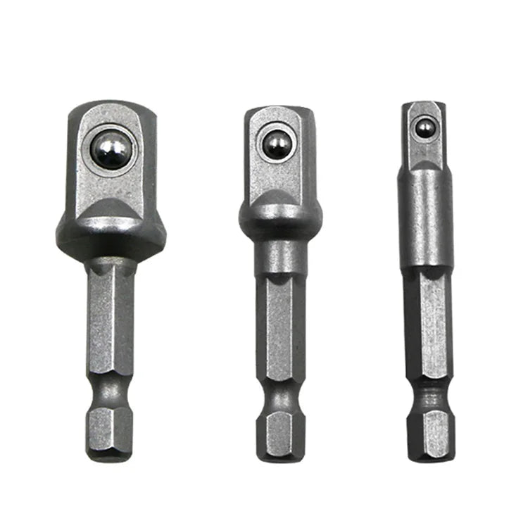 Chrome Vanadium Steel Socket Adapter Set Hex Shank 1/4" 3/8" 1/2" Extension Drill Bits Bar Set Power Tools TF003