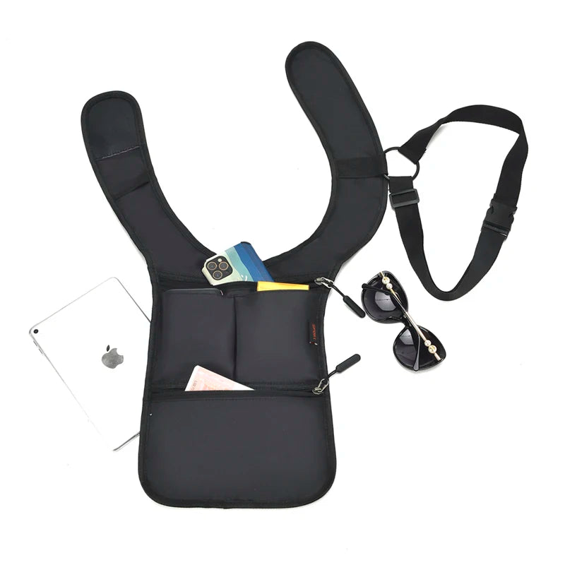Fashion Casual Men's Tactical Waist Packs Underarm Bag Lightweight Nylon Close-fitting Hidden Vest Bag Functional Men Phone Bag