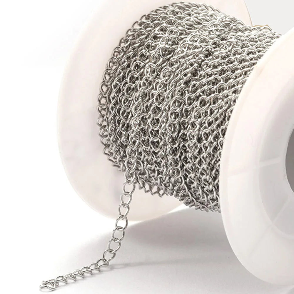 2meters Stainless Steel Extension Chain 2/3/4mm Gold Necklace Chains for Bracelet DIY Chain Accessories Jewelry Making Crafts
