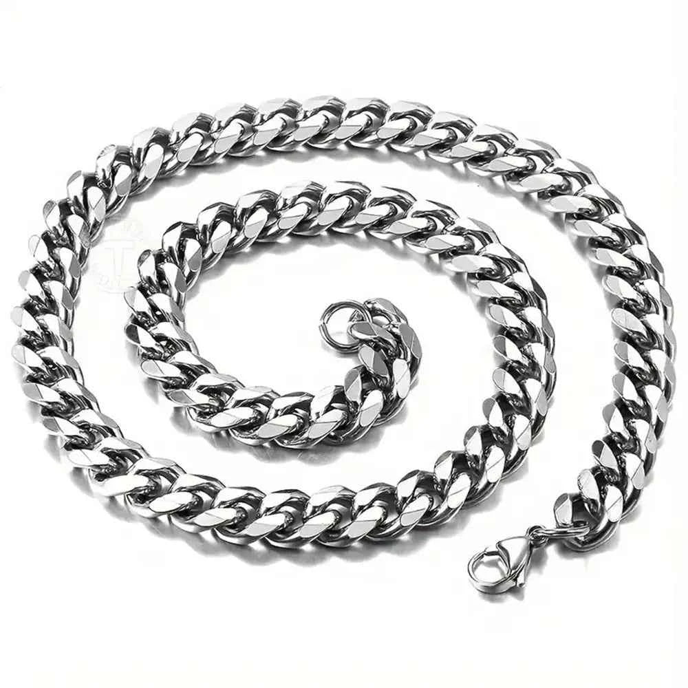 1pc Men's Stainless Steel Chain Necklace, Unisex Hip Hop Neck Chain Necklaces