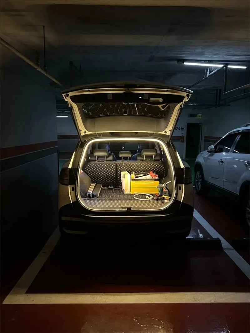 Car Trunk LED Strip Lights for The Interior Decoration of The Vehicle, Featuring Neon Lights and DIY Ambient Light Strips