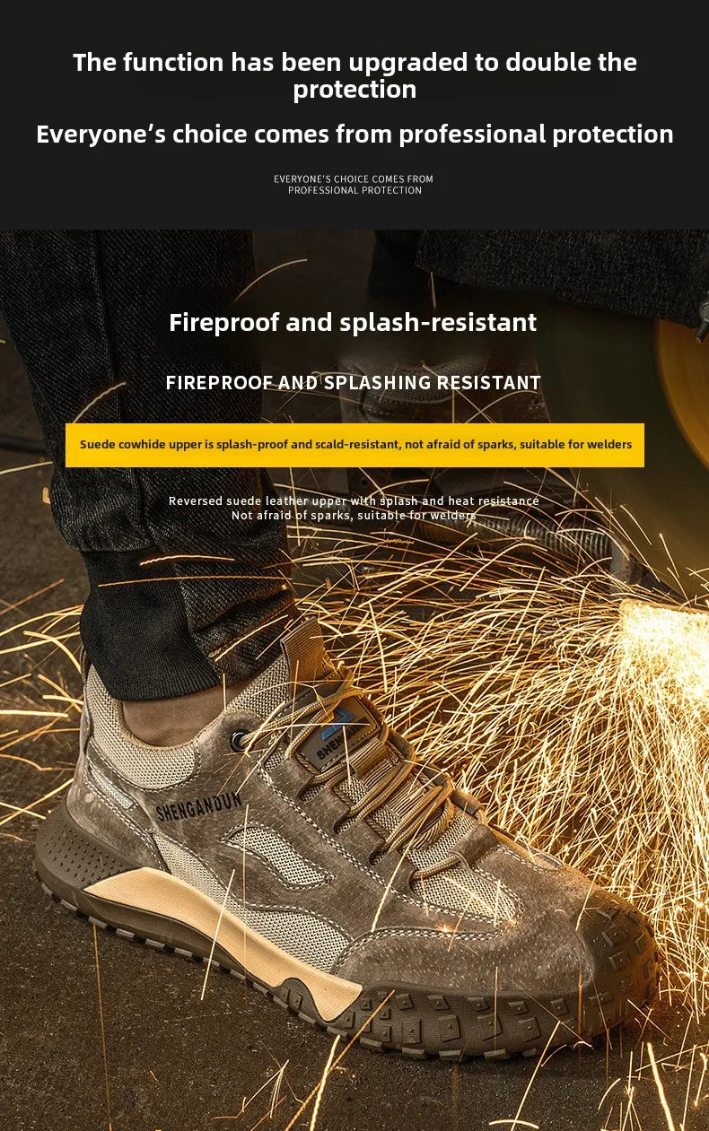 Anti Smash working shoes with steel toe Anti Puncture industrial Safety Shoes men Anti Scalding safety boots for electrician