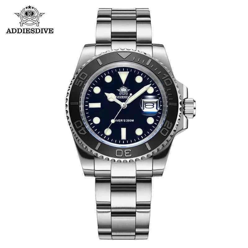 ADDIESDIVE New Luxury Men's Watch Stainless Steel BGW9 Super Luminous Quartz Men's Watch Diver 200m Men Analog Watches MY-H3C
