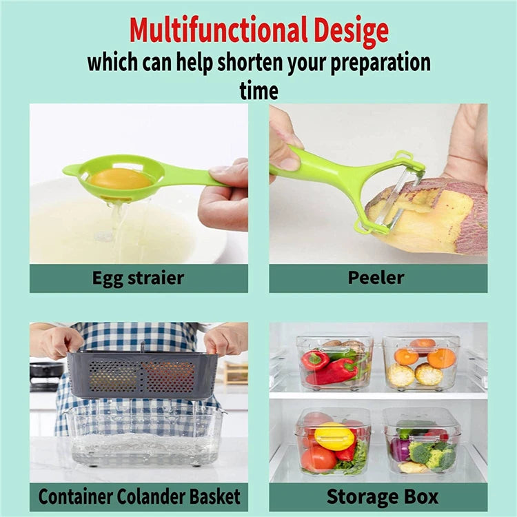 LMETJMA New 22 in 1 Vegetable Chopper Dicer Onion Chopper with 13 Blades and Container Veggie Mandoline for Potato Tomato KC0458