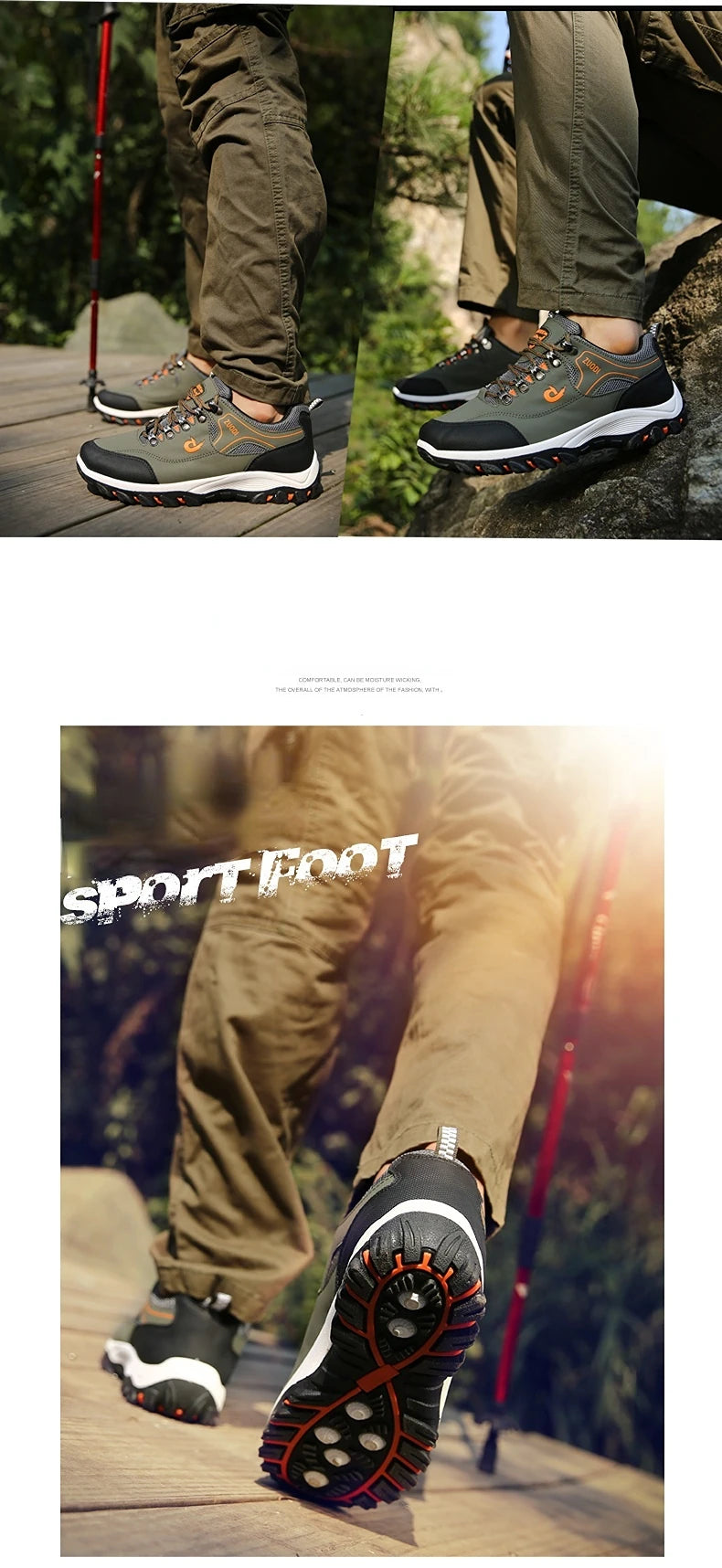 New Men's 38-48 Large Outdoor Hiking, Mountaineering, Camping, Running, Jogging Shoes, Waterproof and Anti-slip Fashion Shoes