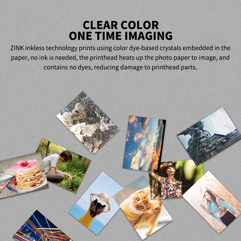 MIJIA AR Printer 300dpi Portable Photo Mini Pocket With DIY Share Picture Printer，case or Photo Paper，Work With Mihome APP