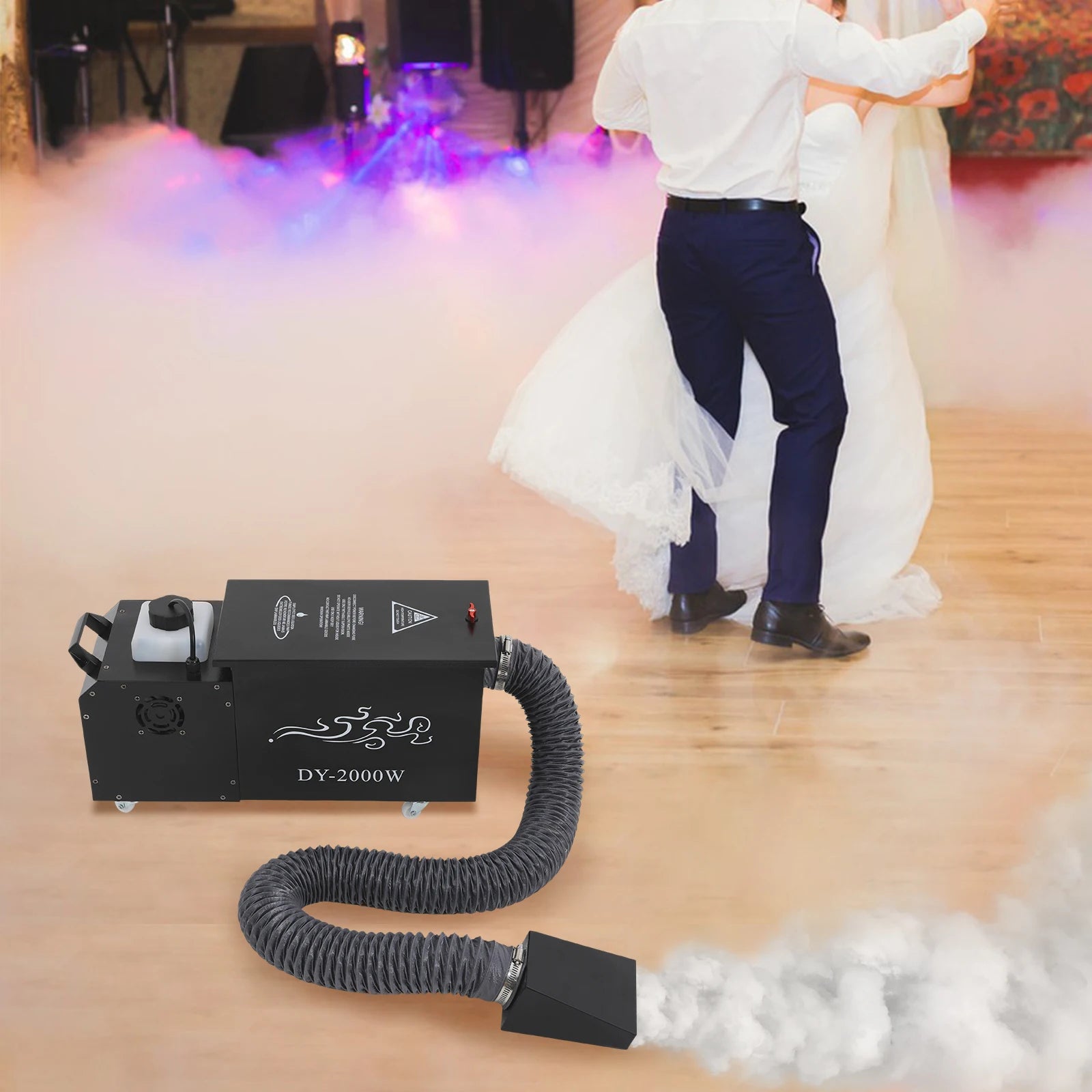 2000W Water Mist Machine Low Lying Fog Machine Ground Smoke Effect Equipment Performance for DJ Disco Wedding Party KTV Stage