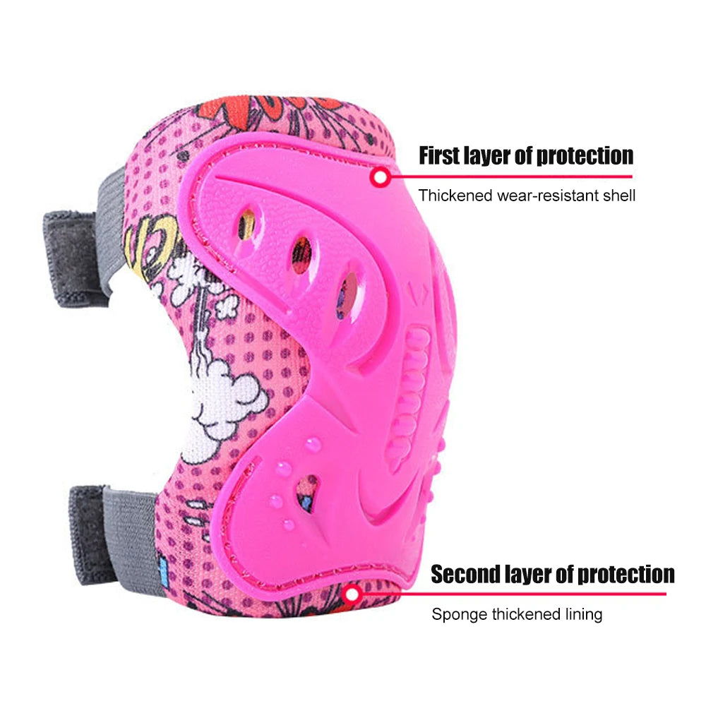 Kids 3-12 Years Knee Pad Elbow Pads Guards Protective Gear Set for Roller Skates Cycling BMX Bike Skateboard Inline Skatings