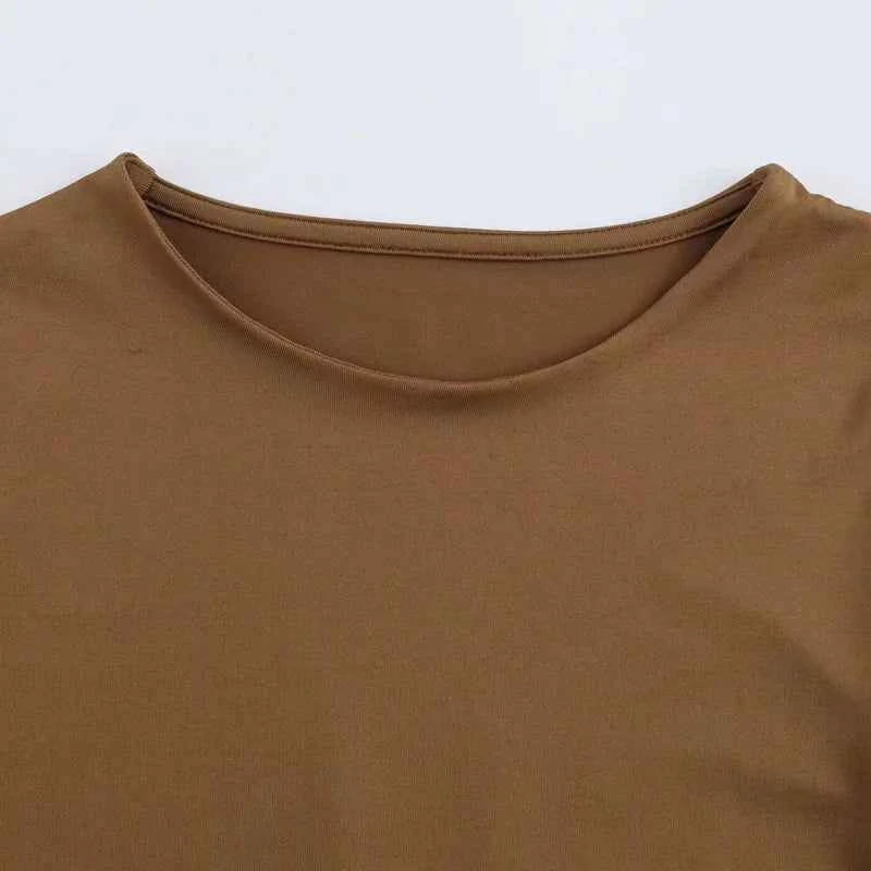 HXAO 2025 Brown Top Bodysuit Women Spring Body Sexy Women Long Sleeve Body Woman Black Spandex Bodysuit Resort Thongs Rave Oufit