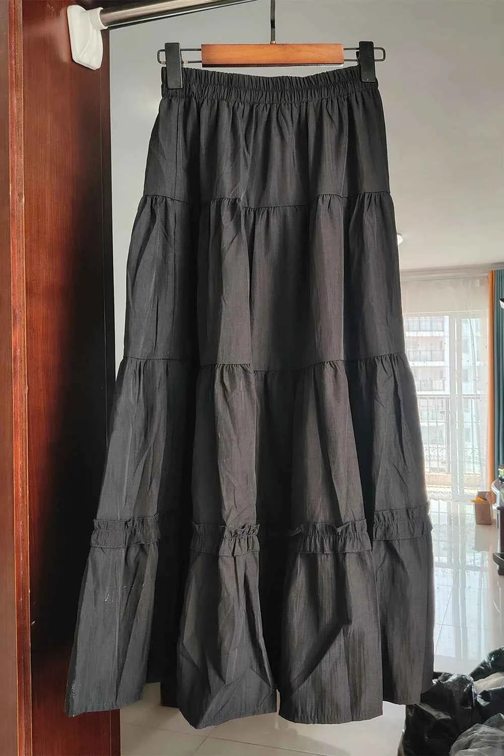Matching Chic lady's white skirt sweet girls cake skirt elastic waist a line mid length flare skirt