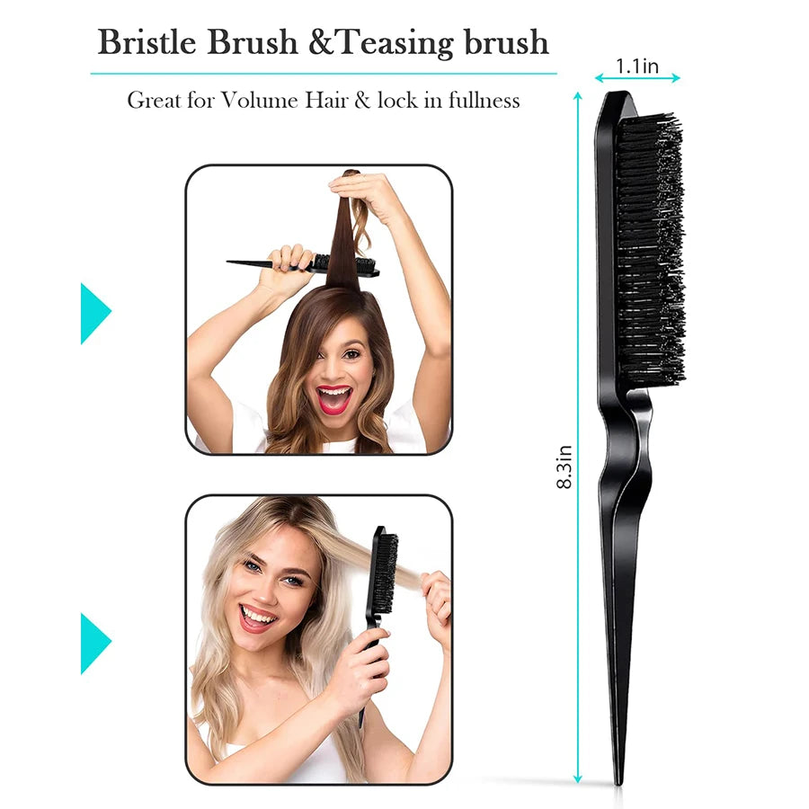 6 Pieces/set Of Hair Tools Set, Professional Hair Gel Spray Bottle, Edge Control Brush, Mouse Tail Comb, Knitting Tools
