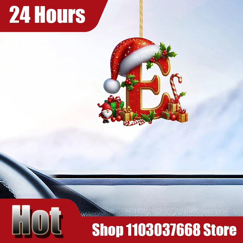 2D Home Decorations Ornaments 26 Letter Pendant For Christmas Tree Decor Christmas Ornaments Acrylic Flat Christmas Tree