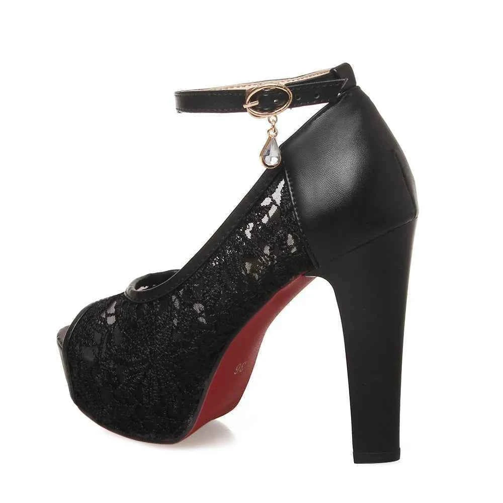 Lace Wedding Shoes Woman Peep Toe High Heels Women Shoes Platform Heels Summer Pumps Women Shoes High Heel Sandals tacones mujer