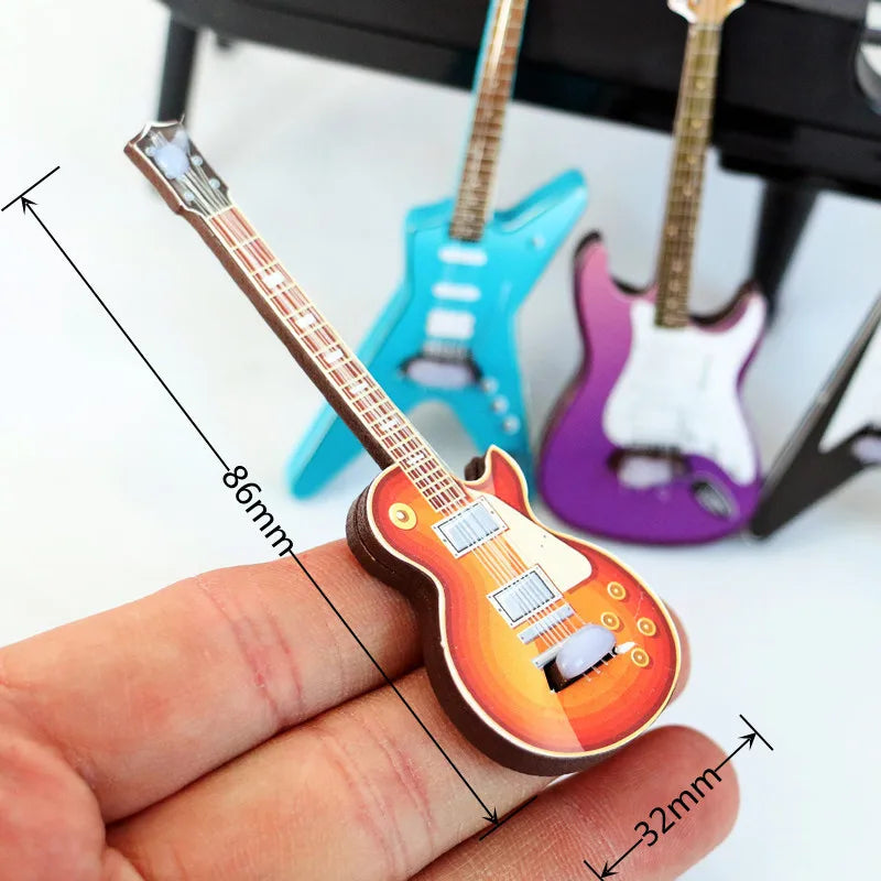 1/6 Dollhouse Miniature Musical Instrument Guitar Toys Model for Blyth ob11 Dolls House Decoration Accessories