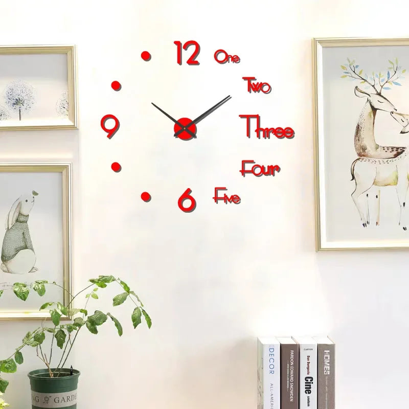 DIY Modern Design Large Wall Clock Fashion Decorative Living Room Wall Clock Home Decoration Clocks Decor Decoration for Bedroom