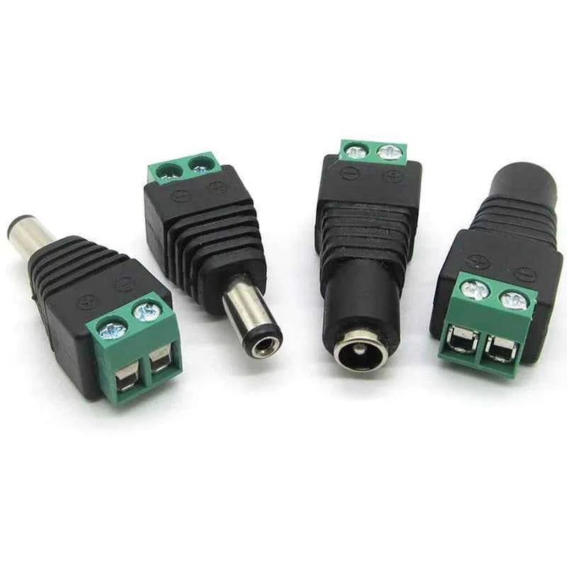 5Pcs 12V 24V 5.5mm x 2.5mm 5.5 x 2.1MM Female Male DC Power Plug Jack Adapter for CCTV Camera LED Light Strip Connector