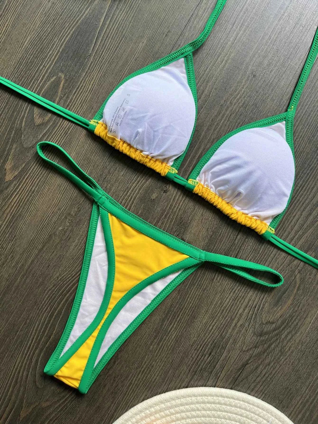Brazilian Swimsuit Women's Sexy 2 Pieces Mini Bikini Set Triangle Halter Backless Thong Beach Bathing Suit Summer 2025 New Style