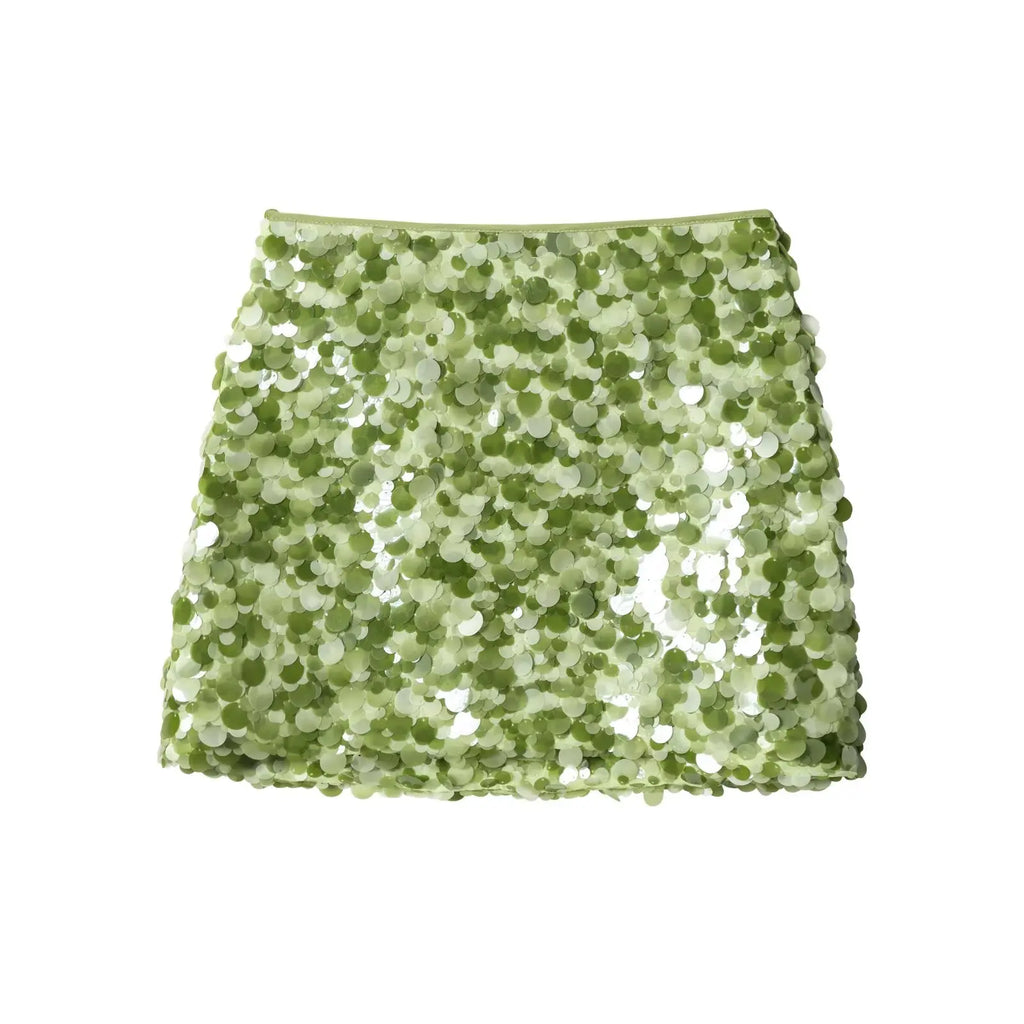 Sexy Woman Sequins Skirt High Waist Versatile Slim Mini Slim Skirts Zipper 2025 Summer Beach Style Women's New Skirt Y2K