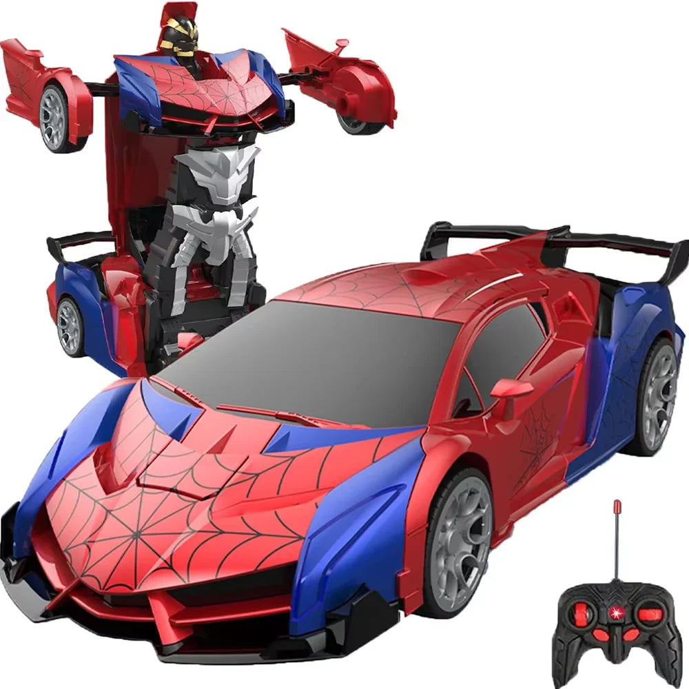 2.4GHz Cyber Pickup Remote Control Robot Car Toy One Click Transformation with LED Light 360° Rotation Drift Mode Children's Gi