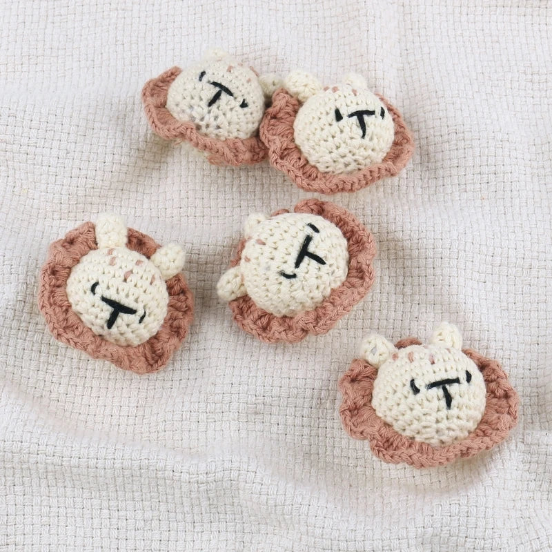 Crochet Animal Baby Pacifier Clip Accessories Handmade Knitted Bunny Teether Beads Newborn Nipple Clip Dummy Soother Holder Toy