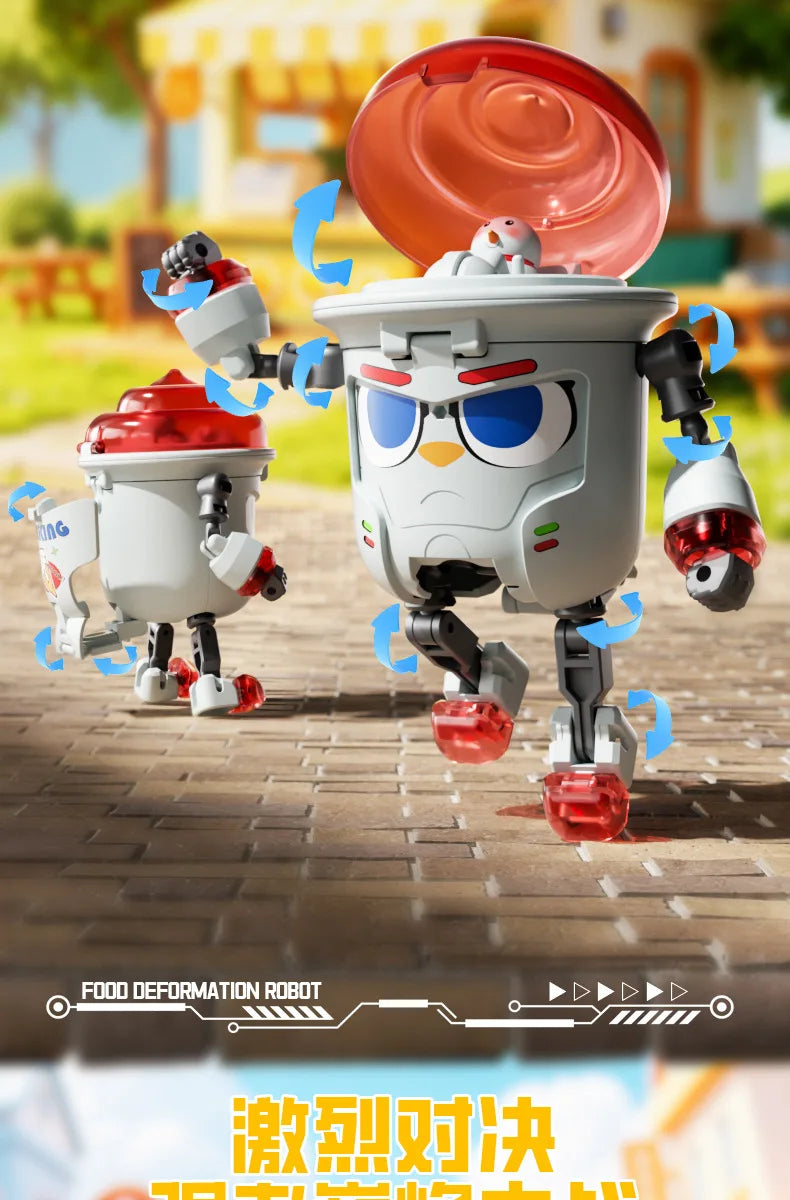Kids Transformation Robot Toy Fun Simulation Food, Sandwich-making Mecha Robot Models Drink-shaped Free Transformation Robot Toy