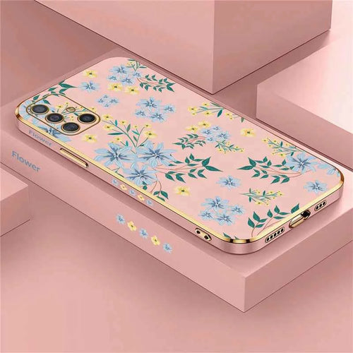 A51 Plating Phone Case For Samsung Galaxy A71 A50 A30 A20 A10 A10S A21S Silicone Soft Pattern Flower Cover Cases