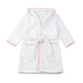 Ruffkids 100% Cotton BathRobe Boys Girls Robe Pajamas Sleepwear With Belt White Pijamas Long Sleeve Hooded Bath Towels Kids Pjs